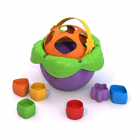 На картинке изображен Дидактическая игрушка Nordplast Ведро-Цветочек 790 Дидактическая игрушка Nordplast Ведро-Цветочек 790