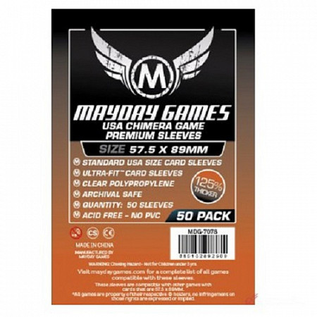 Протекторы для карт Mayday Games Премиум 57.5х89 мм 50 шт Прозрачные MDG-7078