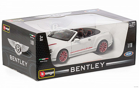 Коллекционная машина Bburago 1:18 Bentley Continental Supersports ISR (18-11035) white