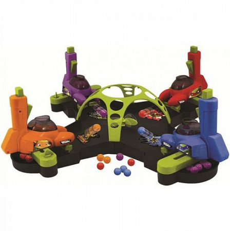 На картинке изображен Настольная игра Playmates Черепашки-ниндзя Большая пинбольная арена TMT-S13-726 Настольная игра Playmates Черепашки-ниндзя Большая пинбольная арена TMT-S13-726