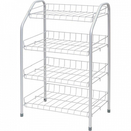 Этажерка для обуви узкая Nika (4 полки в прихожую) серая ЭТ2