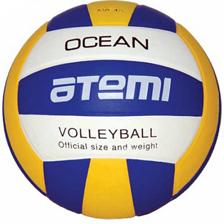 На картинке изображен Мяч волейбольный Atemi AVC4S Ocean white/blue/yellow Мяч волейбольный Atemi AVC4S Ocean white/blue/yellow