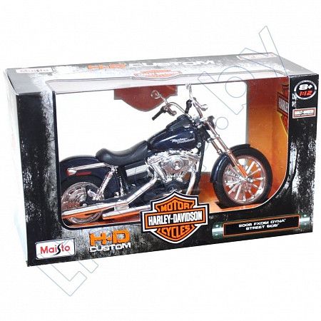 Масштабная модель мотоцикла Maisto 1:18 Harley Davidson 2006 FXBI Dyna Street Bob (31360) blue