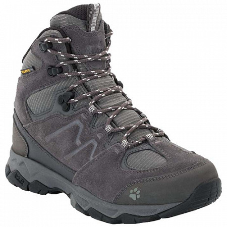 На картинке изображен Ботинки для хайкинга женские Jack Wolfskin MTN Attack 6 Texapore MID W grey haze Ботинки для хайкинга женские Jack Wolfskin MTN Attack 6 Texapore MID W grey haze