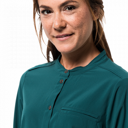 Рубашка женская Jack Wolfskin Victoria Roll-Up Shirt W teal green