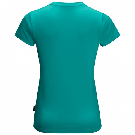На картинке изображен Футболка детская Jack Wolfskin Wild T Kids green ocean Футболка детская Jack Wolfskin Wild T Kids green ocean