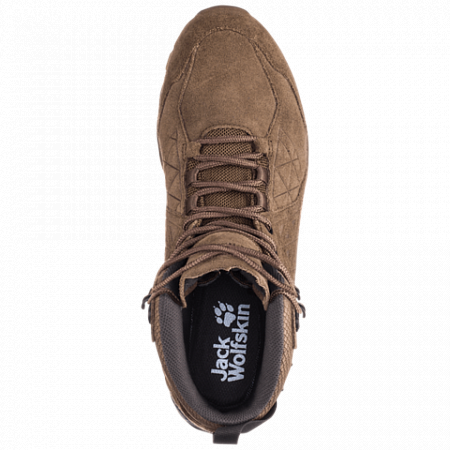 На картинке изображен Ботинки мужские Jack Wolfskin Cascade Hike Lt Texapore Mid M dark wood / phantom Ботинки мужские Jack Wolfskin Cascade Hike Lt Texapore Mid M dark wood / phantom
