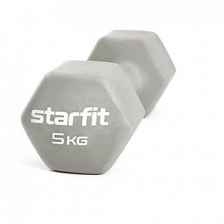 Гантель неопреновая Starfit Core DB-201 5 кг grey pastel