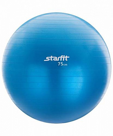 Мяч гимнастический, для фитнеса (фитбол) с насосом Starfit GB-102 75 см blue, антивзрыв