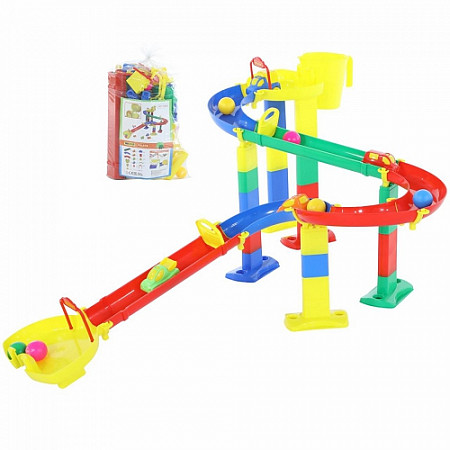 На картинке изображен Горка для шариков вертушки Полесье набор №3 52902 Горка для шариков вертушки Полесье набор №3 52902