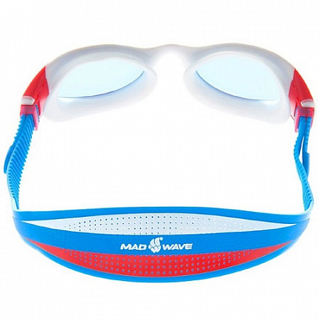 На картинке изображен Очки для плавания Mad Wave Russia blue/red/white Очки для плавания Mad Wave Russia blue/red/white