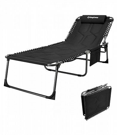Шезлонг складной KingCamp Bavaria Cozy Cot 2021 black