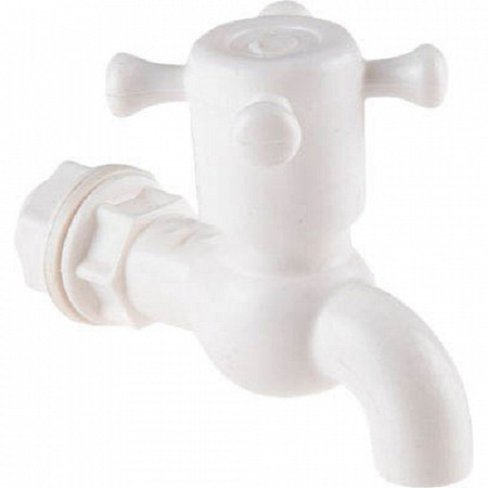Кран пластиковый Симтек водоразборный для рукомойников с резбой и штуцером 5-0020
