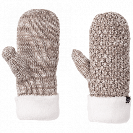 На картинке изображен Варежки женские Jack Wolfskin Highloft Knit Mitten Women clay Варежки женские Jack Wolfskin Highloft Knit Mitten Women clay