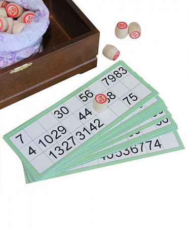 На картинке изображен Лото бочонок деревянный в деревянной шкатулке тонированный Лото бочонок деревянный в деревянной шкатулке тонированный