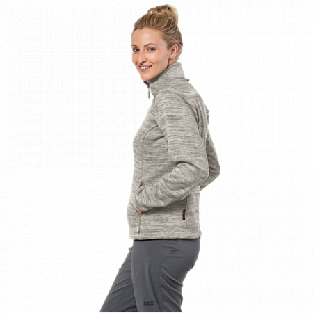 На картинке изображен Джемпер женский Jack Wolfskin Aquila Track Jacket Women light sand Джемпер женский Jack Wolfskin Aquila Track Jacket Women light sand