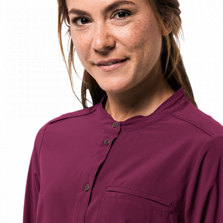 Рубашка женская Jack Wolfskin Victoria Roll-Up Shirt W wild berry
