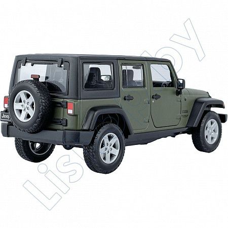 Машинка Maisto 1:24 Jeep Wrangler (31268) flat green