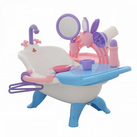На картинке изображен Набор для купания кукол Полесье с аксессуарами 58607 Набор для купания кукол Полесье с аксессуарами 58607
