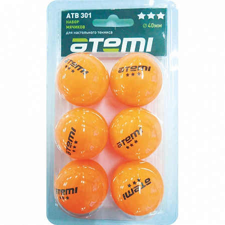 Мячи для настольного тенниса Atemi 3* ATB301 (6шт)