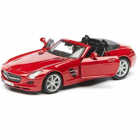 На картинке изображен Коллекционная машина Bburago 1:32 Mercedes-Benz SLS AMG Cabrio (18-43035) Red Коллекционная машина Bburago 1:32 Mercedes-Benz SLS AMG Cabrio (18-43035) Red