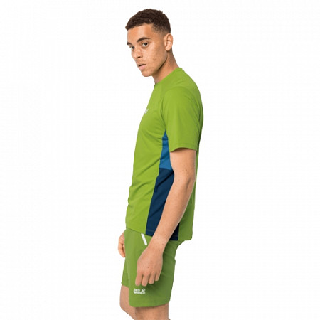 На картинке изображен Футболка мужская Jack Wolfskin Narrows T M spring lime Футболка мужская Jack Wolfskin Narrows T M spring lime