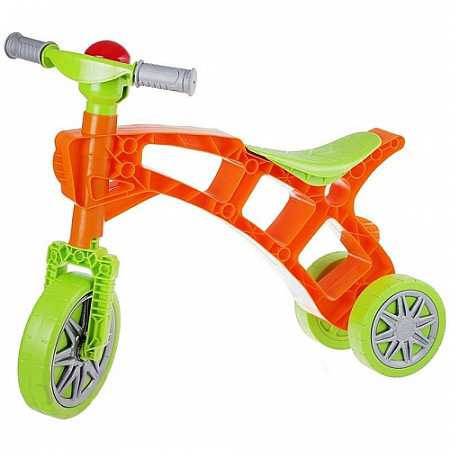 На картинке изображен Беговел ТехноК Самоделкин с клаксоном Т3220 green/orange Беговел ТехноК Самоделкин с клаксоном Т3220 green/orange