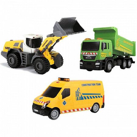 Набор строительной техники Dickie Toys 3 машинки (203725002) yellow/green