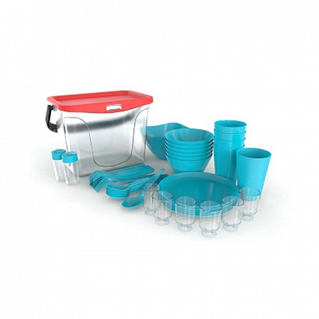 На картинке изображен Набор для пикника Berossi Party turquoise ИК56137000 Набор для пикника Berossi Party turquoise ИК56137000