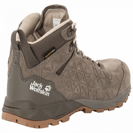 На картинке изображен Ботинки женские Jack Wolfskin Cascade Hike Lt Texapore Mid W beige / coconut brown Ботинки женские Jack Wolfskin Cascade Hike Lt Texapore Mid W beige / coconut brown