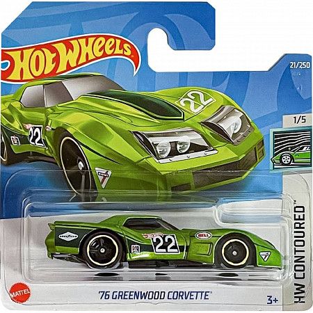 Машинка Hot Wheels Базовой коллекции '76 Greenwood Corvette 21/250 (5785 HCW80) mainline 2022