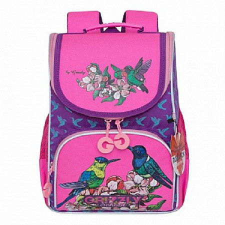 Рюкзак школьный GRIZZLY RAm-084-3 /2 purple/honeysuckle