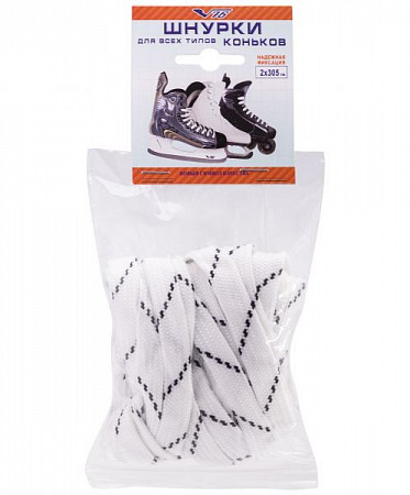 Шнурки для хоккейных ботинок БАРС 3,05 м black/white