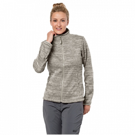 На картинке изображен Джемпер женский Jack Wolfskin Aquila Track Jacket Women light sand Джемпер женский Jack Wolfskin Aquila Track Jacket Women light sand