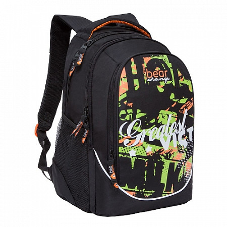 Школьный рюкзак Orange Bear VI-63 black/lime