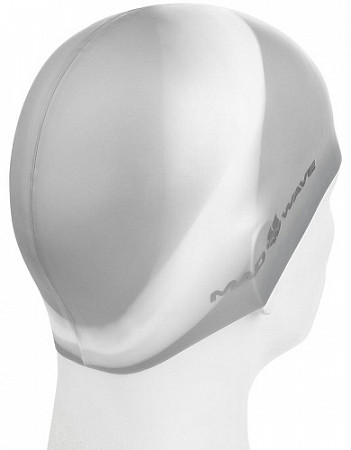 Шапочка для бассейна (плавания) взрослая Mad Wave Multi Adult gray/white