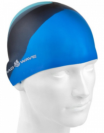 Шапочка для бассейна (плавания) взрослая Mad Wave Multi Adult Big blue/black