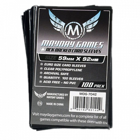 Протекторы для карт Mayday Games Премиум 59x92 мм 100 шт Black MDG-7042