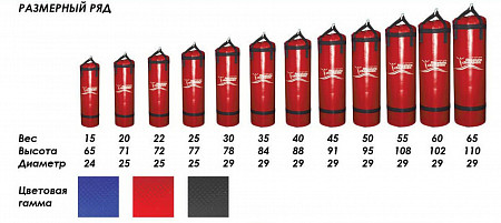 Боксерская груша Absolute Champion Standart+ 20 кг red