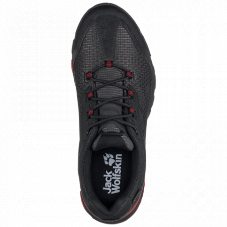 Полуботинки мужские Jack Wolfskin Rock Hunter Texapore Low M black / red