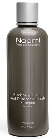 Шампунь Naomi с черной минеральной грязью и минералами Мертвого моря для жирных волос KM 0106 250 мл 
