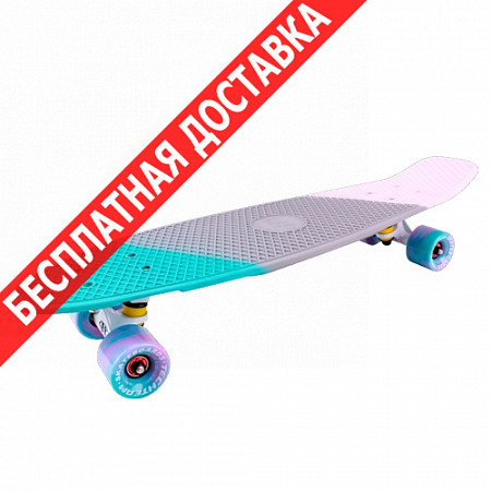 Penny board (пенни борд) Tech Team Tricolor 27" 2018 turquoise/grey/white