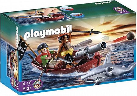 Игрушка Playmobil Пиратская лодка и акула 5137