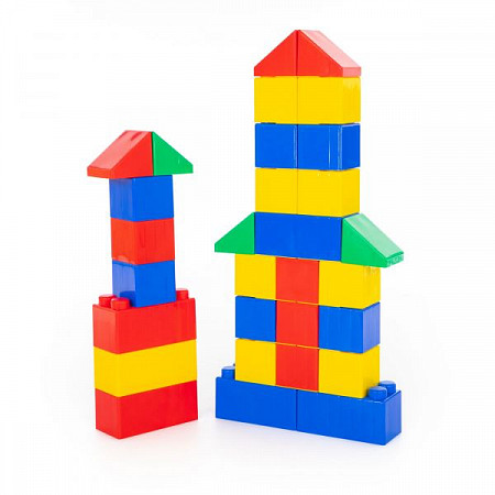 На картинке изображен Конструктор строительный Полесье XXL 36 шт 68026 Конструктор строительный Полесье XXL 36 шт 68026