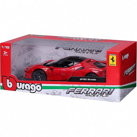 Машинка Bburago Ferrari SF90 Stradale (18-16015) red