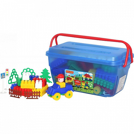 Конструктор Полесье Строитель 138 элементов в контейнере 50427