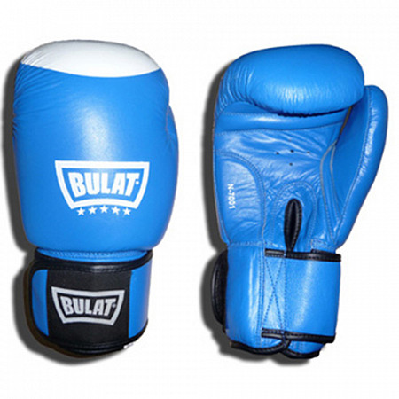 Перчатки боксерские BULAT синий-белый (BRT-003)
