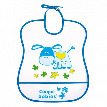 Слюнявчик Canpol babies Клеенчатый с карманом Ослик (2/919) Blue