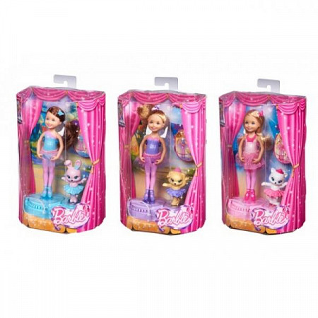 Кукла Barbie Челси балерина с домашними питомцами X8816
