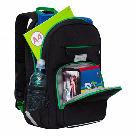 Рюкзак школьный GRIZZLY RB-155-2	 /1 black